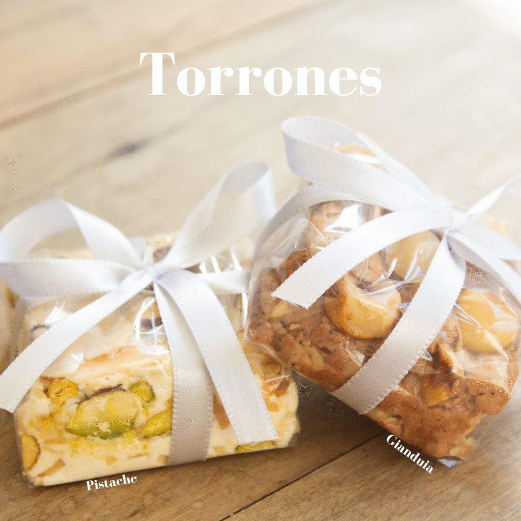 Lembranças de Torrone do Casal Garcia - Torrone de Pistache e Torrone de Gianduia