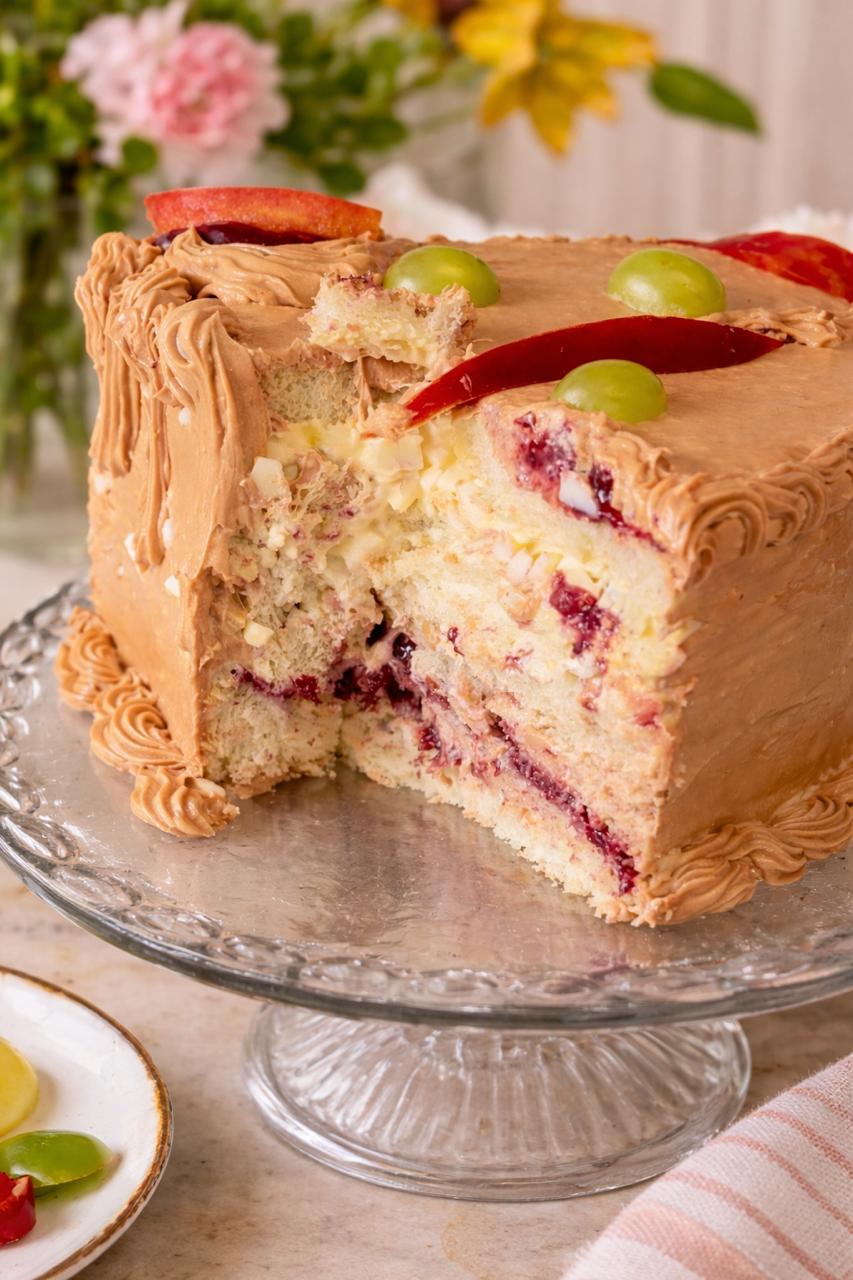 Camadas de recheio expostas