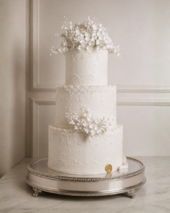 Bolo de Casamento Clássico Rendado